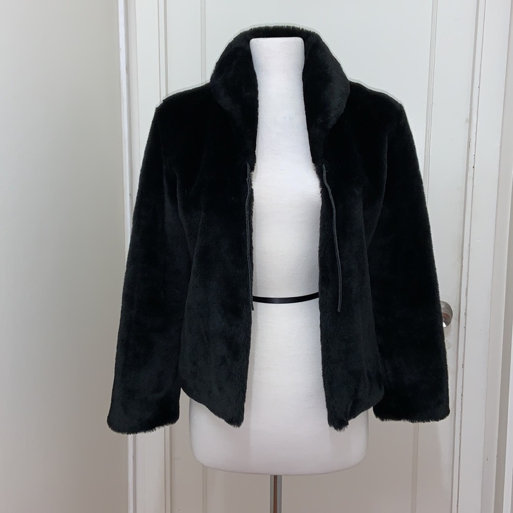 Super Rare Guess Jeans Glamour Faux Fur Jacket Coat - Picture 11 of 13